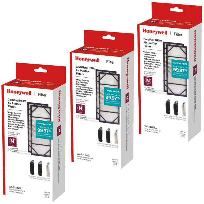 Bundle of Three Honeywell Filter N True HEPA Replacement Filter 2 Packs (6 Filters)