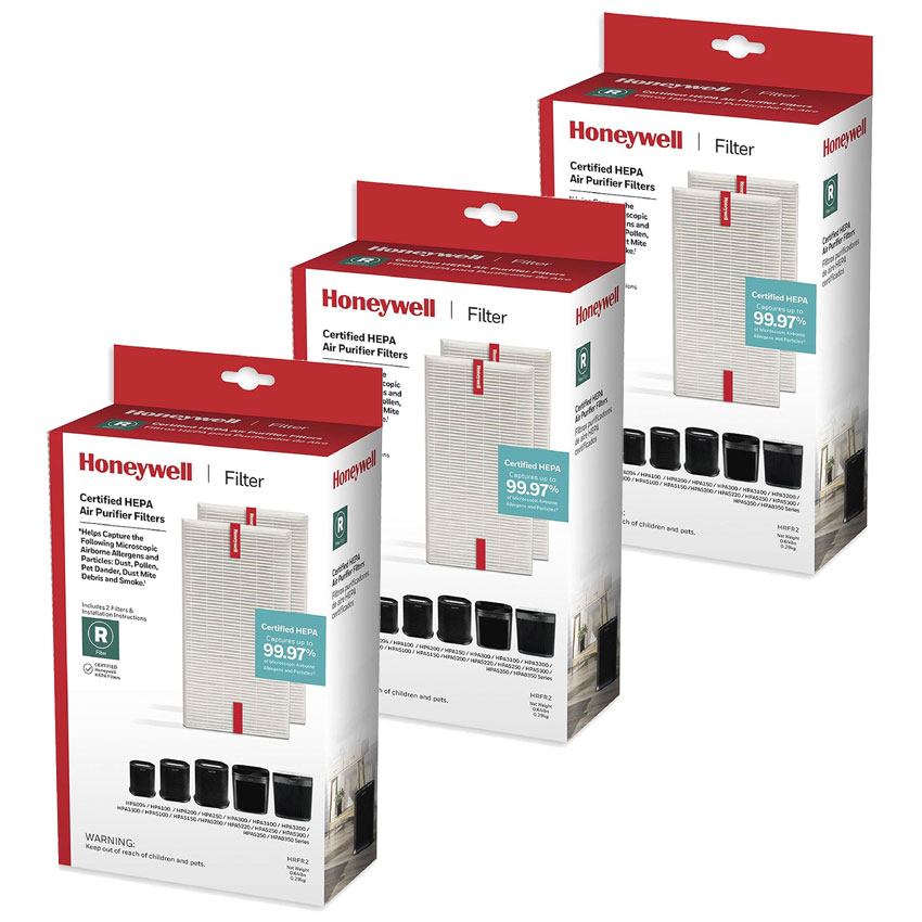Bundle of Three Honeywell Filter R True HEPA Replacement Filter - 2 Packs, HRF-R2