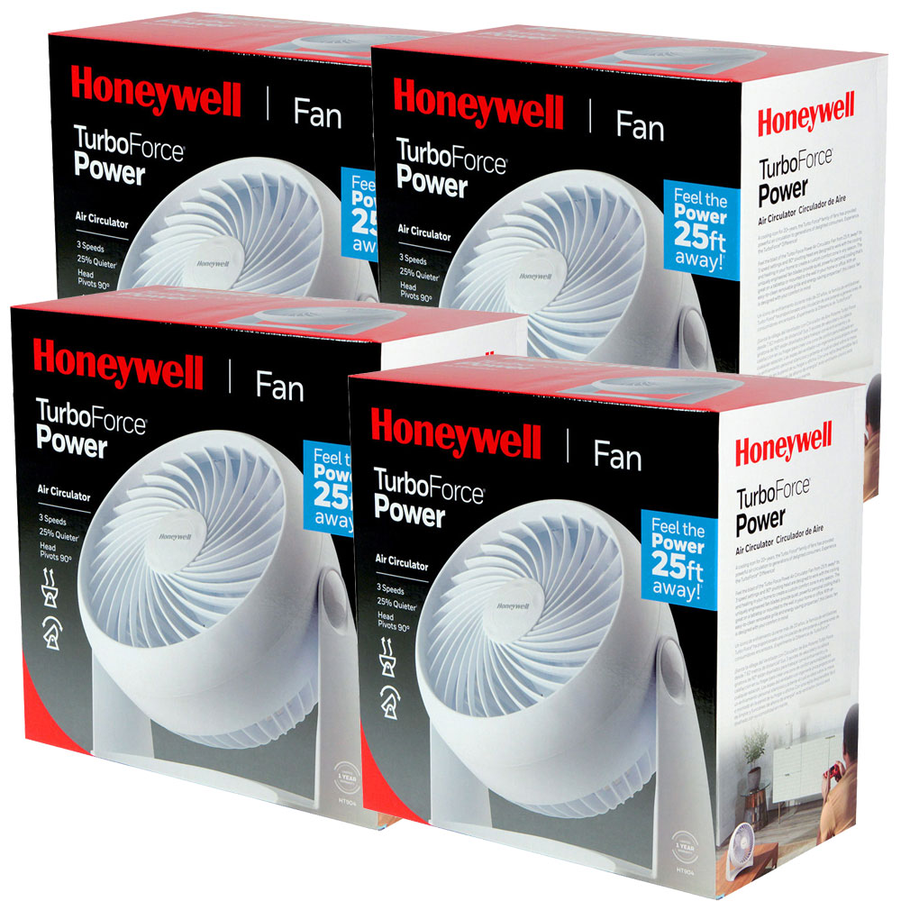 4 Pack of Honeywell TurboForce Air Circulator Fans, White