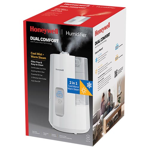 Honeywell Dual Comfort Cool + Warm Mist Humidifier - White, HWC775W