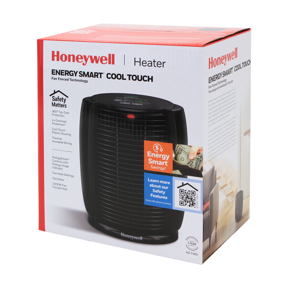 Honeywell HON-HZ-500E Three Heat Settings Adjustable Thermostat Quick Fan Heater 