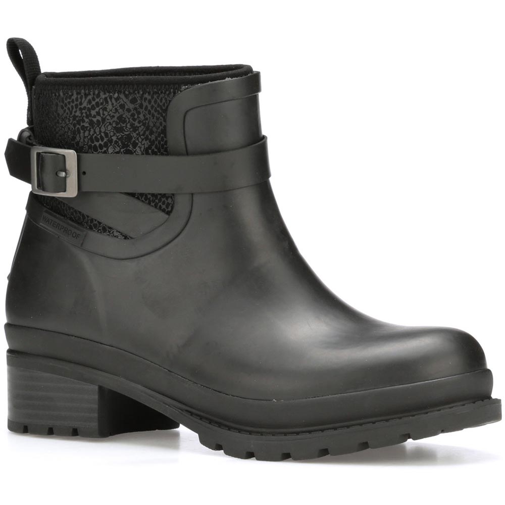 black ankle rubber boots