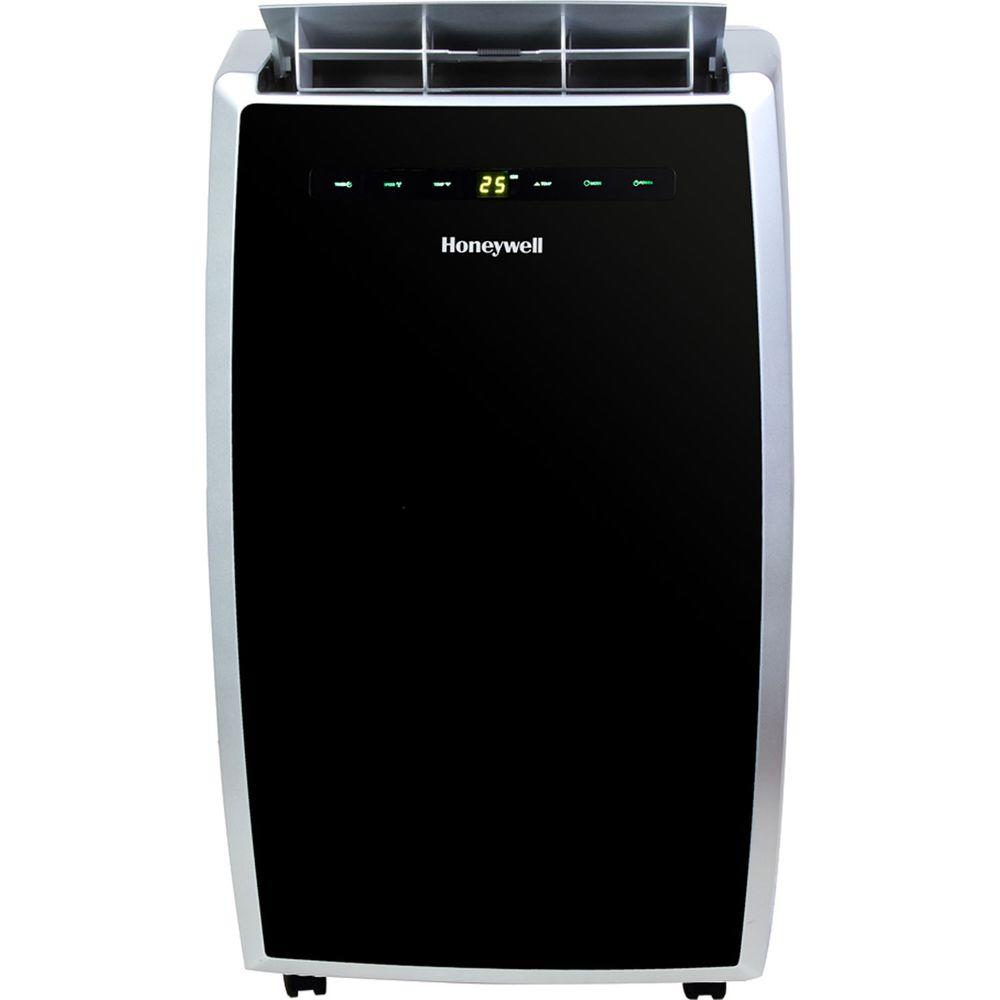 Honeywell MN10CES Portable Air Conditioner, 10,000 BTU Cooling, with Dehumidifier & Fan (Black-Silver)