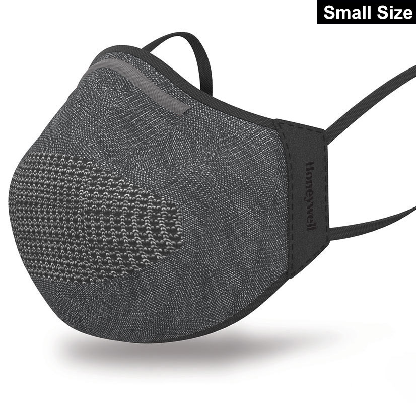 Honeywell Dual-Layer Face Cover (Youth/Adult Extra Small) with 8 Replaceable Filters, Dark Gray - RWS-50116