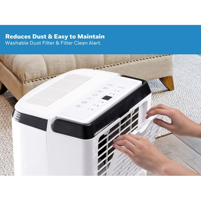 Anti-Spill Design & Continuous Drain Honeywell DH50W 50 pint Energy Star Dehumidifier for Basement & Rooms up To 3000 Sq ft with Washable Air Filter to Remove Odor 