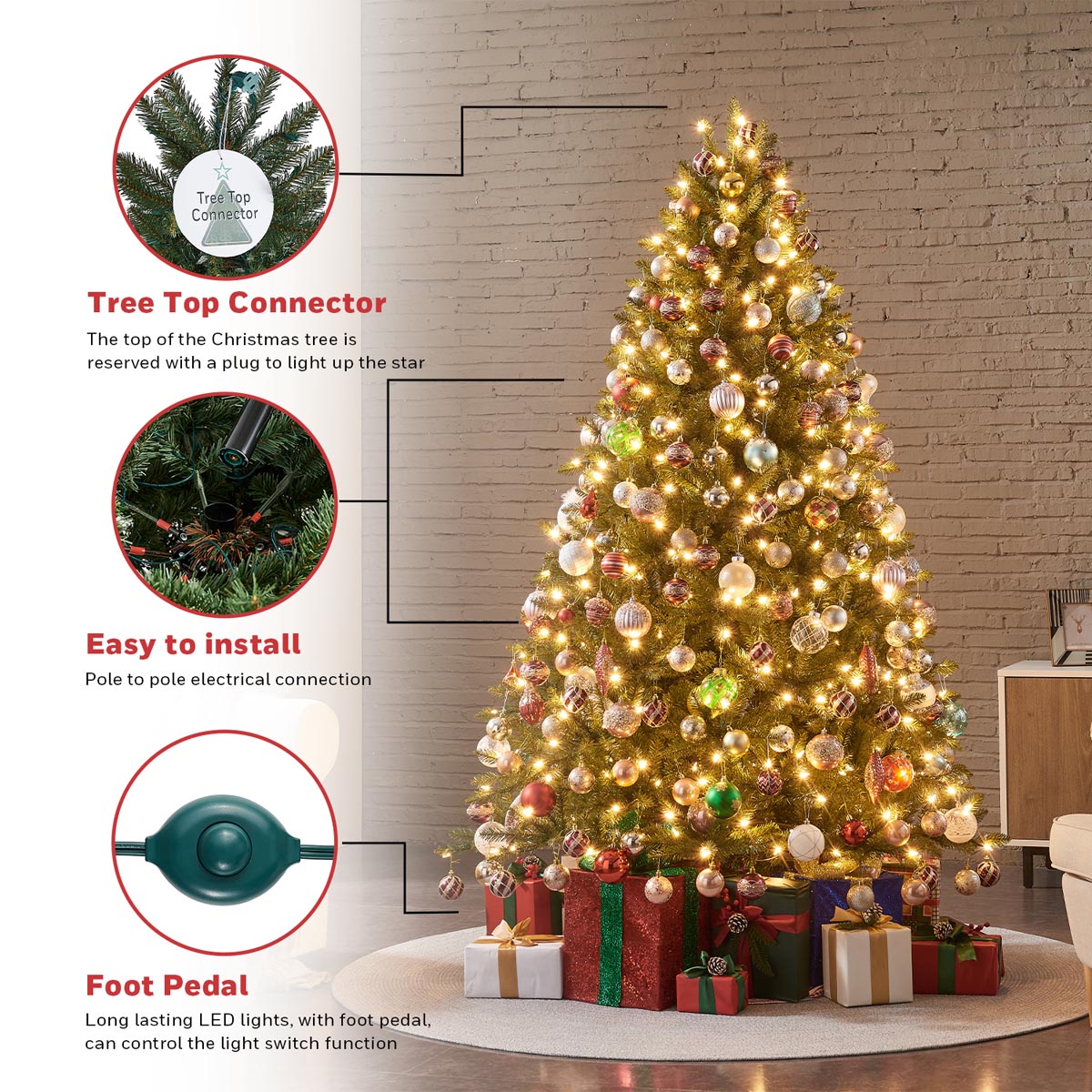 Delegation Bot Awakening Honeywell 6.5 ft. Eagle Peak Pine Pre-Lit Artificial Christmas Tree -  W14L0683 | Honeywell