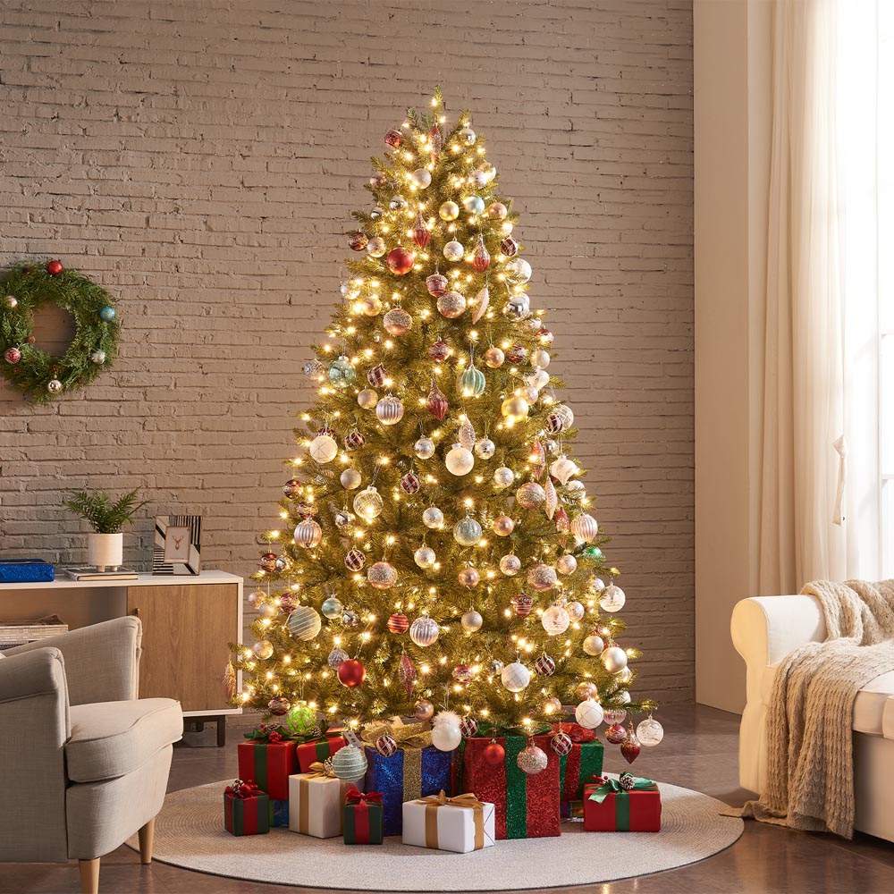 Honeywell 7 ft. Eagle Peak Pine Pre-Lit Artificial Christmas Tree ...