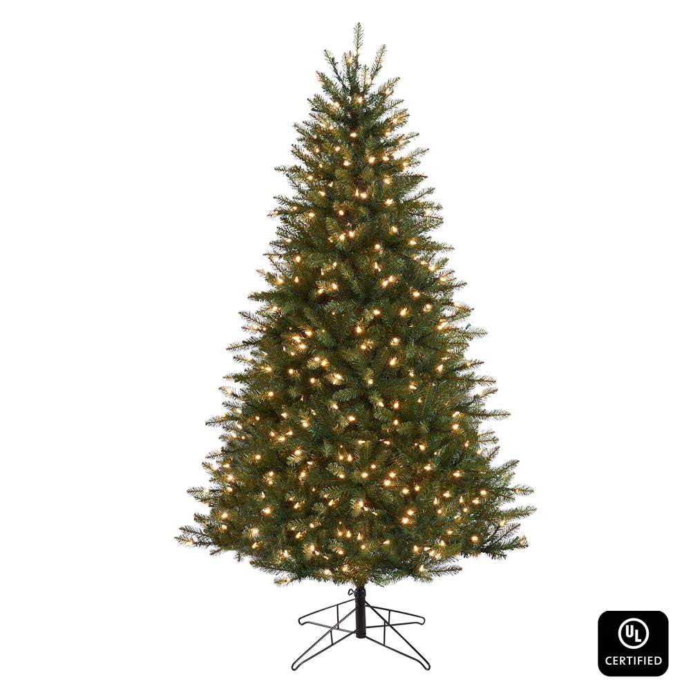 Honeywell 7 ft. Eagle Peak Pine Pre-Lit Artificial Christmas Tree with 600 Warm White LED Lights