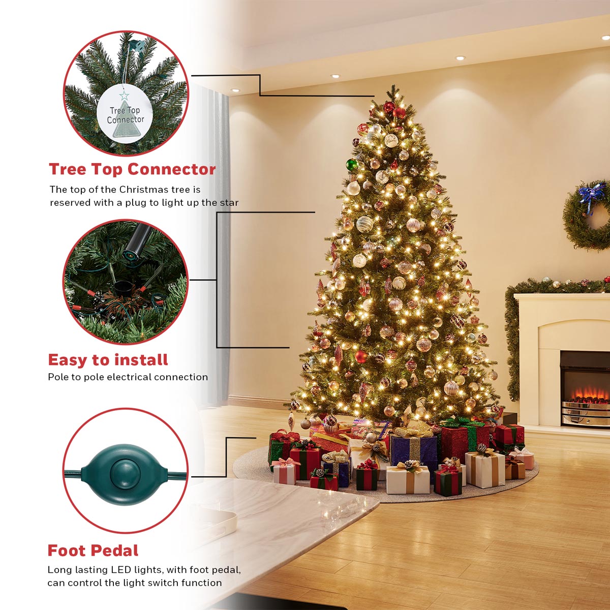 Home Accents Christmas Tree 9ft Dunland Balsam Fir LED Pre-lit  Tree-New-Pick Up