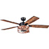 Honeywell Carnegie Rustic Chic Ceiling Fan with Lights - 52 Inch, Black/Copper