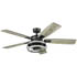 Honeywell Carnegie Industrial Style Ceiling Fan with Lights, Matte Black, 52-Inch - 51863-01