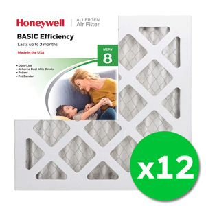 Honeywell 12x12x1 Standard Efficiency Allergen MERV 8 Air Filter, 12 Pack