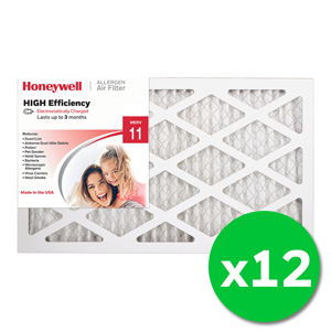 Honeywell 12x20x1 High Efficiency Allergen MERV 11 Air Filter - 12 Pack