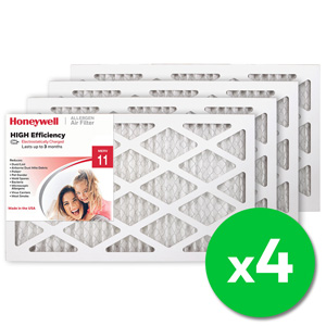 Honeywell 12x20x1 High Efficiency Allergen MERV 11 Air Filter, 4 Pack