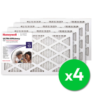Honeywell 12x20x1 Ultra Efficiency Allergen MERV 13 Air Filter, 4 Pack