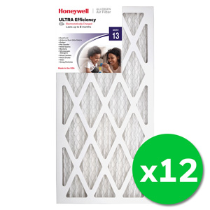 Honeywell 12x24x1 Ultra Efficiency Allergen MERV 13 Air Filter, 12 Pack