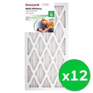 Honeywell 12x24x1 Standard Efficiency Allergen MERV 8 Air Filter, 12 Pack