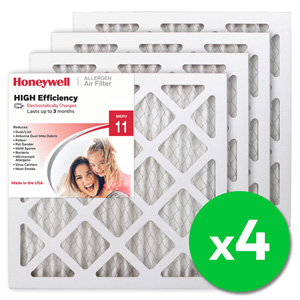 Honeywell 14x14x1 High Efficiency Allergen MERV 11 Air Filter, 4 Pack