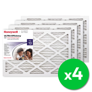 Honeywell 14x20x1 Ultra Efficiency Allergen MERV 13 Air Filter, 4 Pack