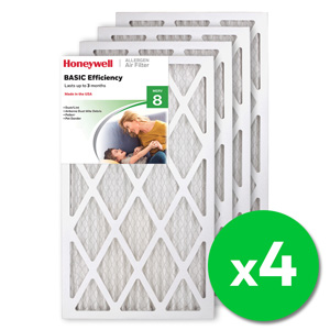 Honeywell 14x24x1 Standard Efficiency Allergen MERV 8 Air Filter, 4 Pack