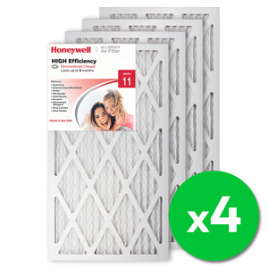 Honeywell 14x25x1 High Efficiency Allergen MERV 11 Air Filter, 4 Pack