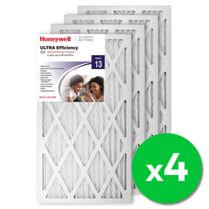 Honeywell 14x25x1 Ultra Efficiency Allergen MERV 13 Air Filter - 4 Pack
