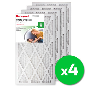 Honeywell 14x25x1 Standard Efficiency Allergen MERV 8 Air Filter, 4 Pack