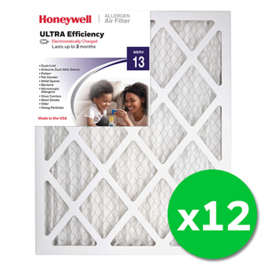 Honeywell 16x20x1 Ultra Efficiency Allergen MERV 13 Air Filter, 12 Pack