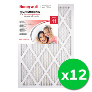 Honeywell 16x24x1 High Efficiency Allergen MERV 11 Air Filter, 12 Pack