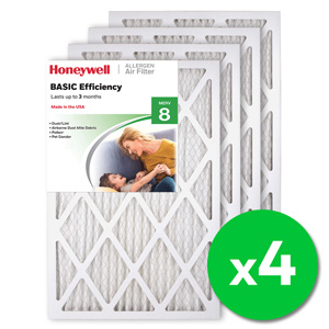 Honeywell 16x24x1 Standard Efficiency Allergen MERV 8 Air Filter - 4 Pack