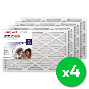 Honeywell 16x25x1 Ultra Efficiency Allergen MERV 13 Air Filter, 4 Pack