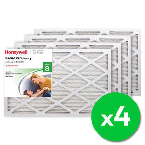Honeywell 16x25x1 Standard Efficiency Allergen MERV 8 Air Filter - 4 Pack