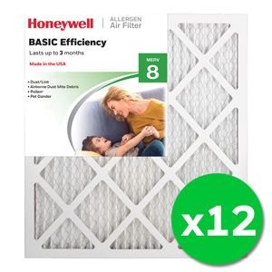 Honeywell 18x20x1 Standard Efficiency Allergen MERV 8 Air Filter, 12 Pack