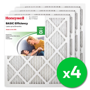 Honeywell 18x20x1 Standard Efficiency Allergen MERV 8 Air Filter, 4 Pack