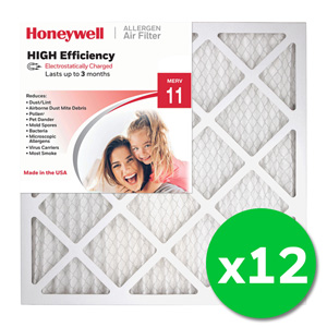 Honeywell 20x20x1 High Efficiency Allergen MERV 11 Air Filter - 12 Pack