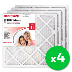 Honeywell 20x20x1 High Efficiency Allergen MERV 11 Air Filter, 4 Pack
