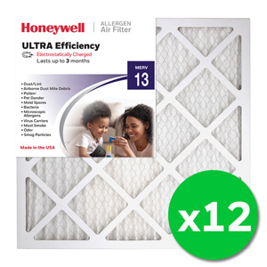 Honeywell 20x20x1 Ultra Efficiency Allergen MERV 13 Air Filter, 12 Pack