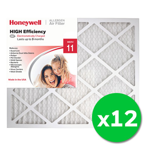 Honeywell 20x24x1 High Efficiency Allergen MERV 11 Air Filter, 12 Pack