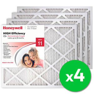 Honeywell 20x24x1 High Efficiency Allergen MERV 11 Air Filter, 4 Pack