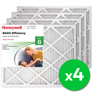 Honeywell 20x24x1 Standard Efficiency Allergen MERV 8 Air Filter, 4 Pack