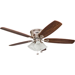 Honeywell Glen Alden Ceiling Fan with 4 Lights - 52 Inch, Brushed Nickel