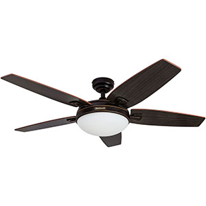 Honeywell Carmel Indoor LED Ceiling Fan with Light, Bronze, 48-Inch - 50197