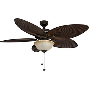 Honeywell Palm Island Indoor/Outdoor Ceiling Fan with Light - 52 Inch, Bronze