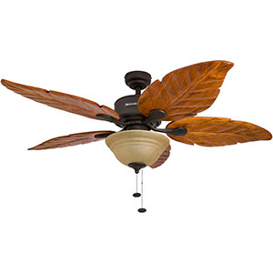 Honeywell Sabal Palm Tropical LED Ceiling Fan with Bowl Light - 52 Inch, Bronze