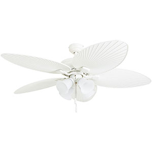 Honeywell Palm Lake Indoor and Outdoor Ceiling Fan, White Tropical LED, 52-Inch - 50509-03