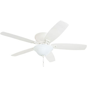 Honeywell Glen Alden Low Profile Ceiling Fan with Bowl Light - 52 Inch, White