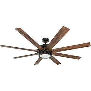 Honeywell Xerxes 62-Inch Oil Rubbed Bronze LED Remote Control Ceiling Fan, 8 Blade, Integrated Light - 50609-03
