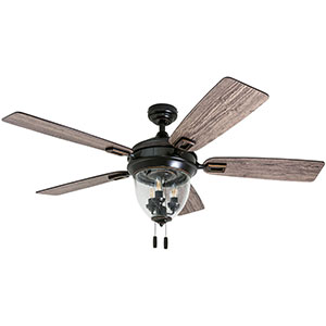 Honeywell Glencrest 52 In. Bronze, Damp Rated In/Out LED Ceiling Fan - 50615-03