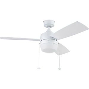 Honeywell Barcadero 3-Blade Ceiling Fan with Light, Bright White, 44-Inch - 51475