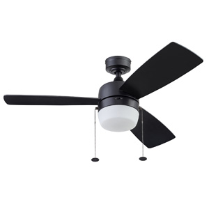 Honeywell Barcadero 3-Blade Ceiling Fan with Light - 44 Inch, Matte Black